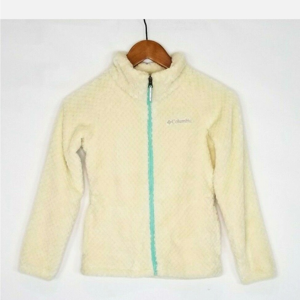 Columbia Girls EUC Ivory/Cream Sherpa Plush Full Zip Jacket